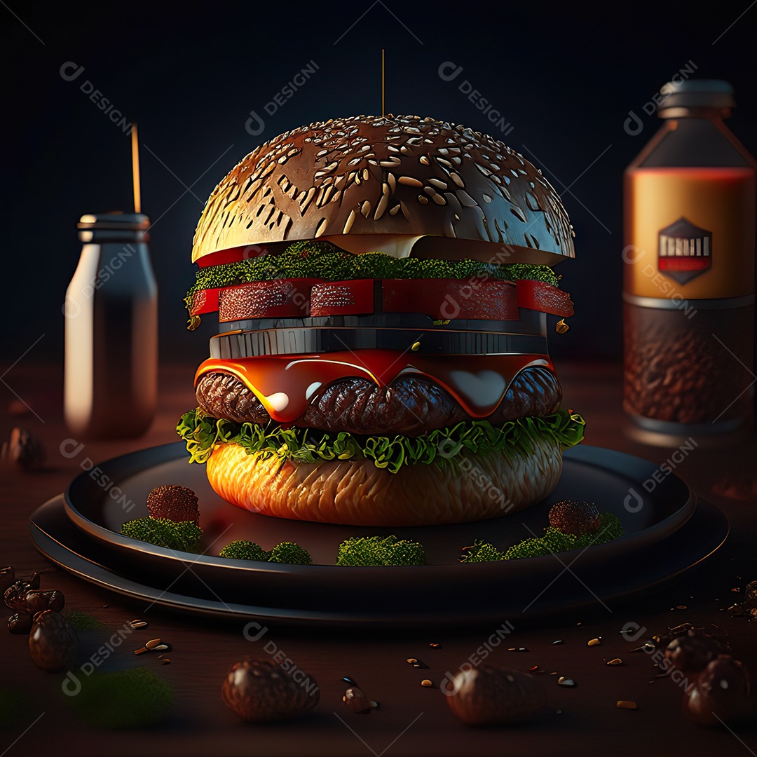 Imagem realista de hambúrguer