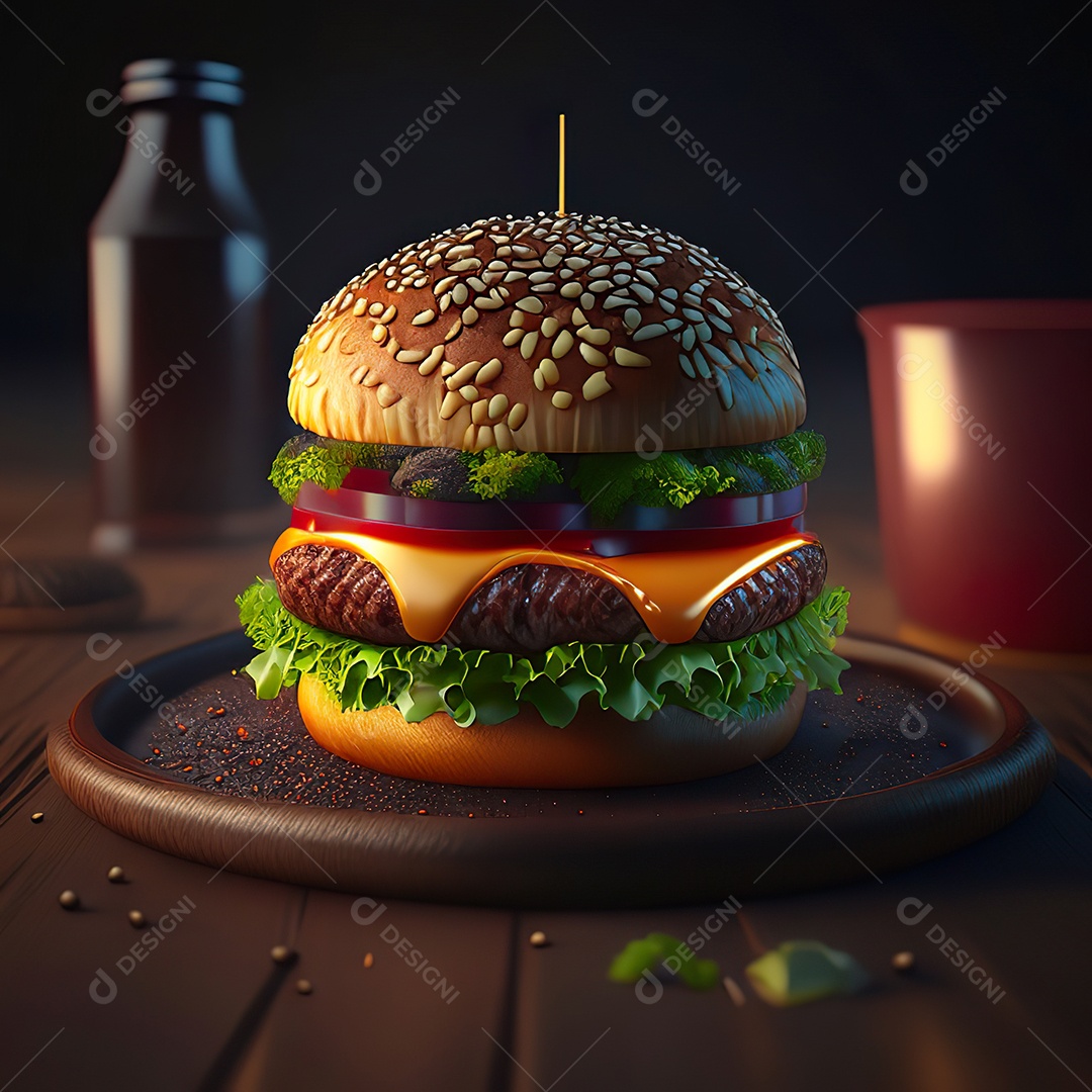 Imagem realista de hambúrguer