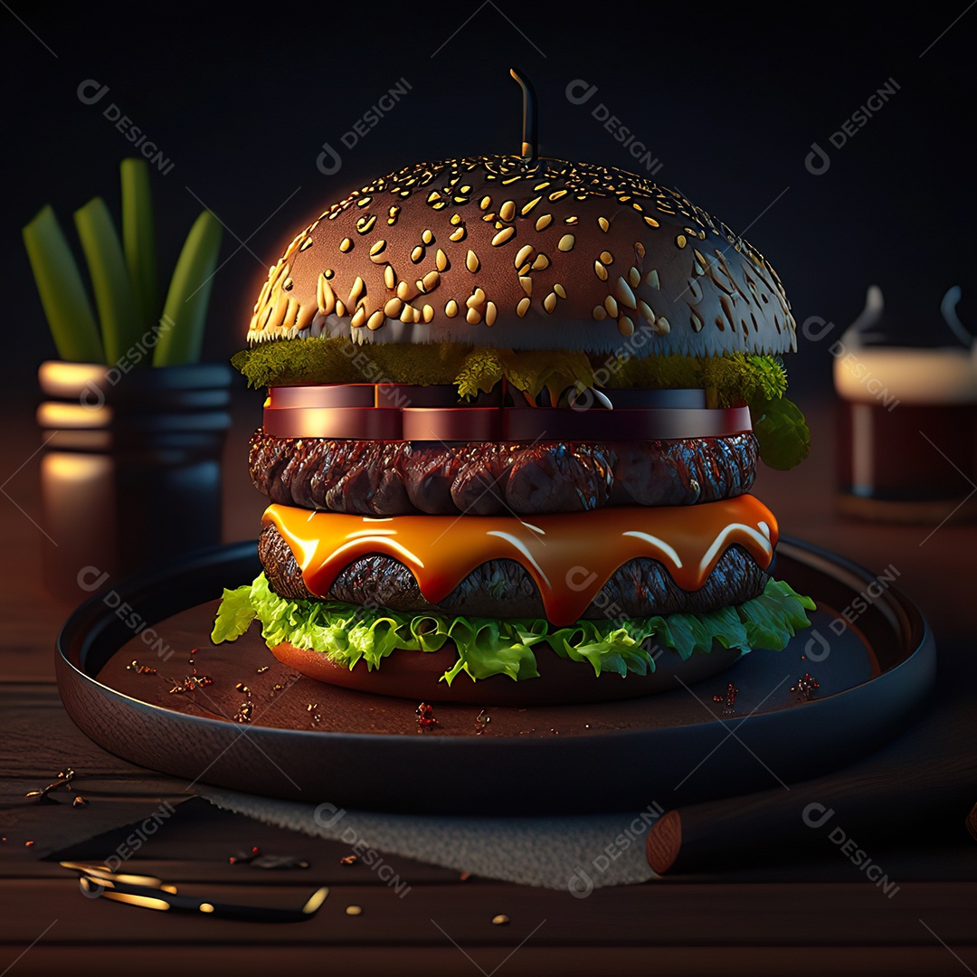 Imagem realista de hambúrguer