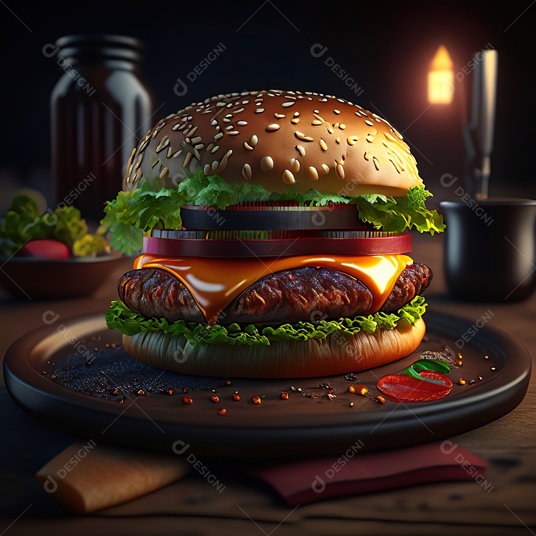 Imagem realista de hambúrguer