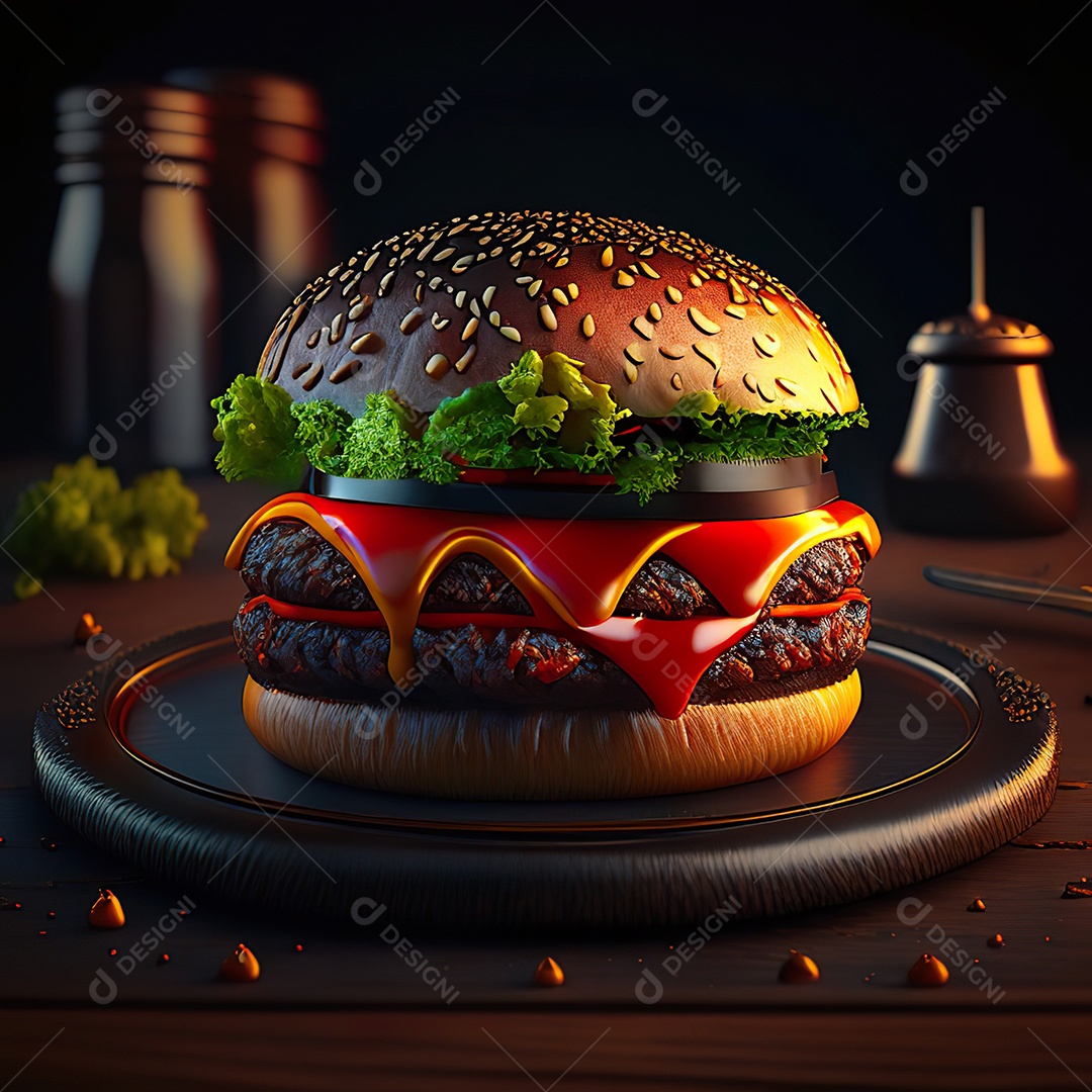 Imagem realista de hambúrguer