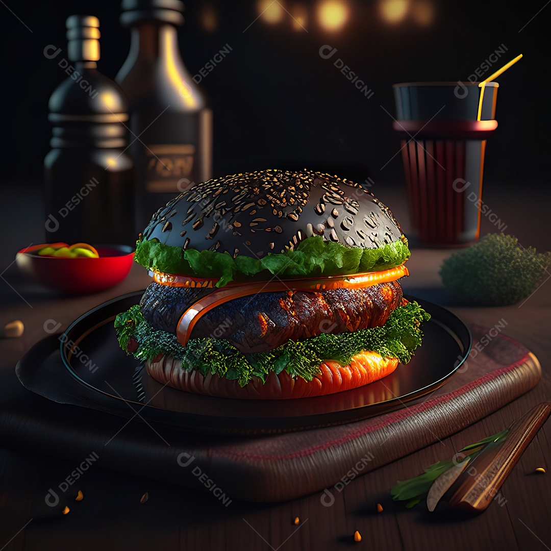 Imagem realista de hambúrguer