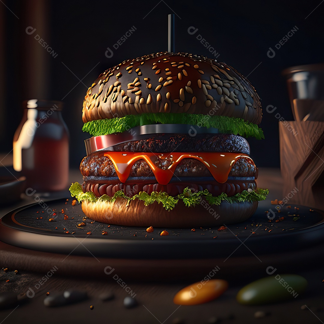 Imagem realista de hambúrguer