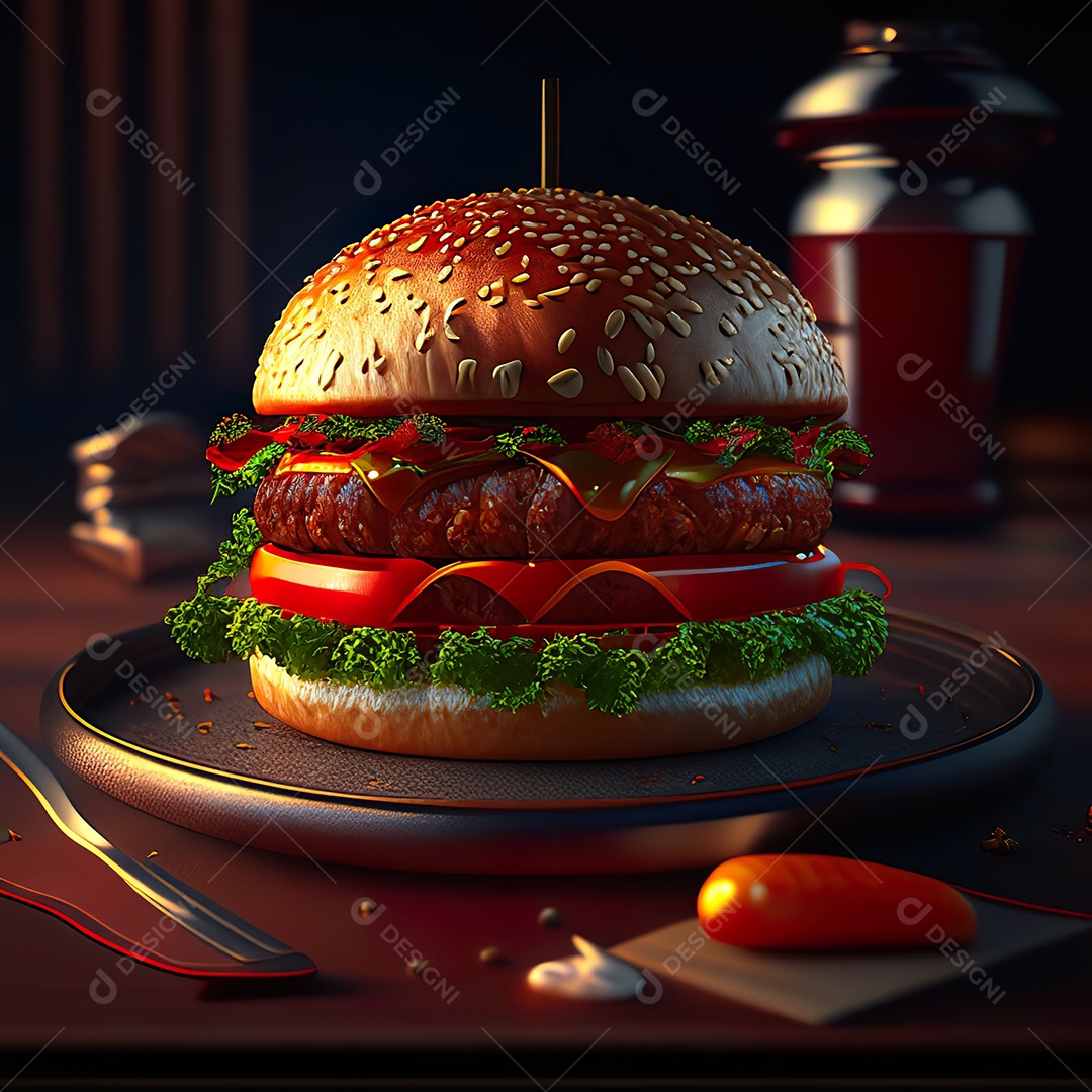 Imagem realista de hambúrguer