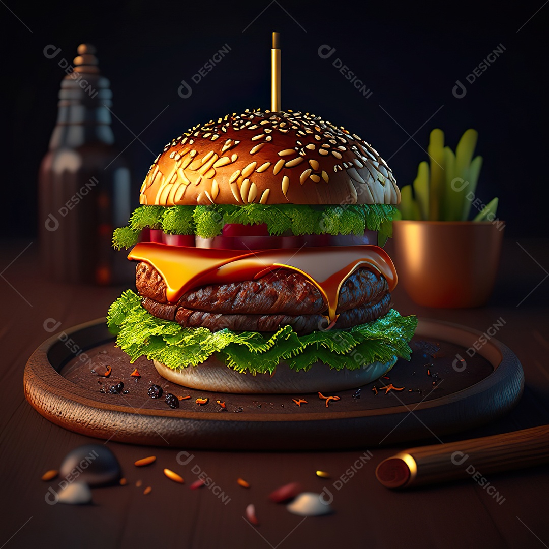 Imagem realista de hambúrguer