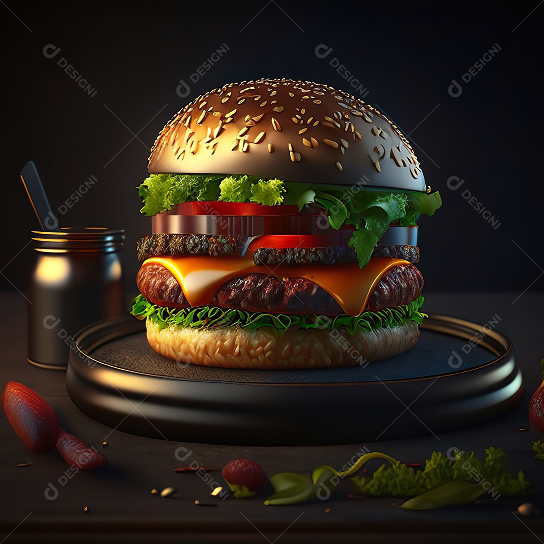 Imagem realista de hambúrguer