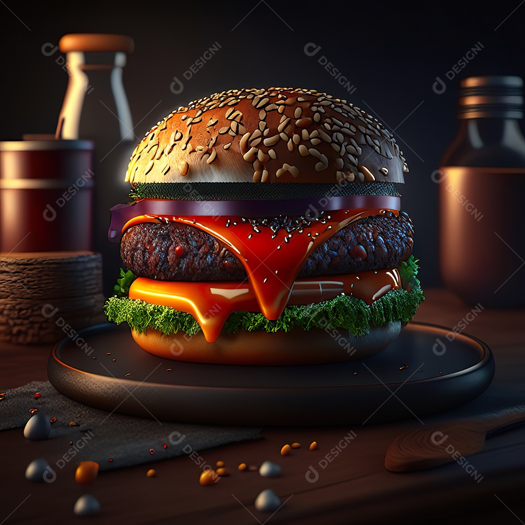 Imagem realista de hambúrguer