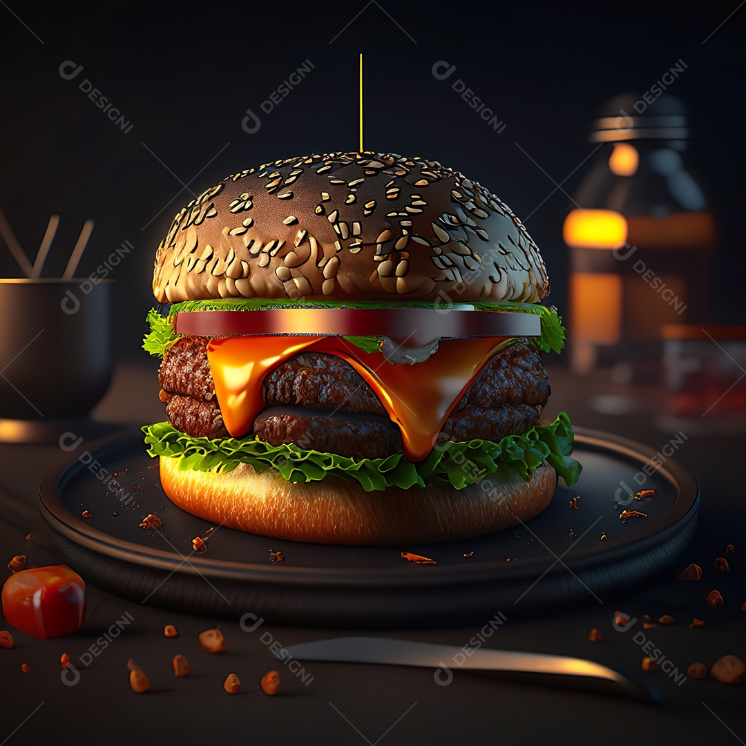 Imagem realista de hambúrguer