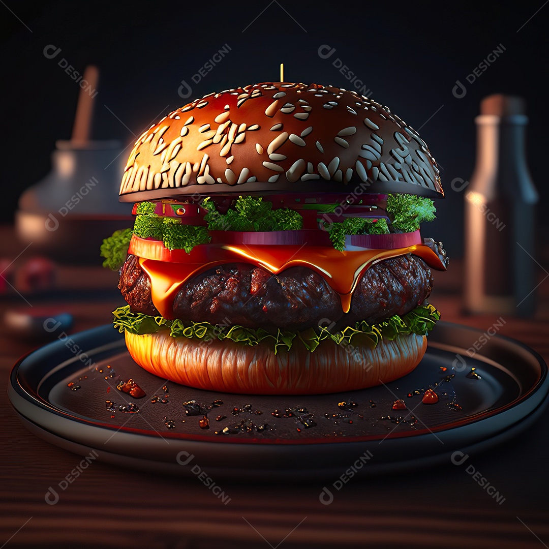 Imagem realista de hambúrguer