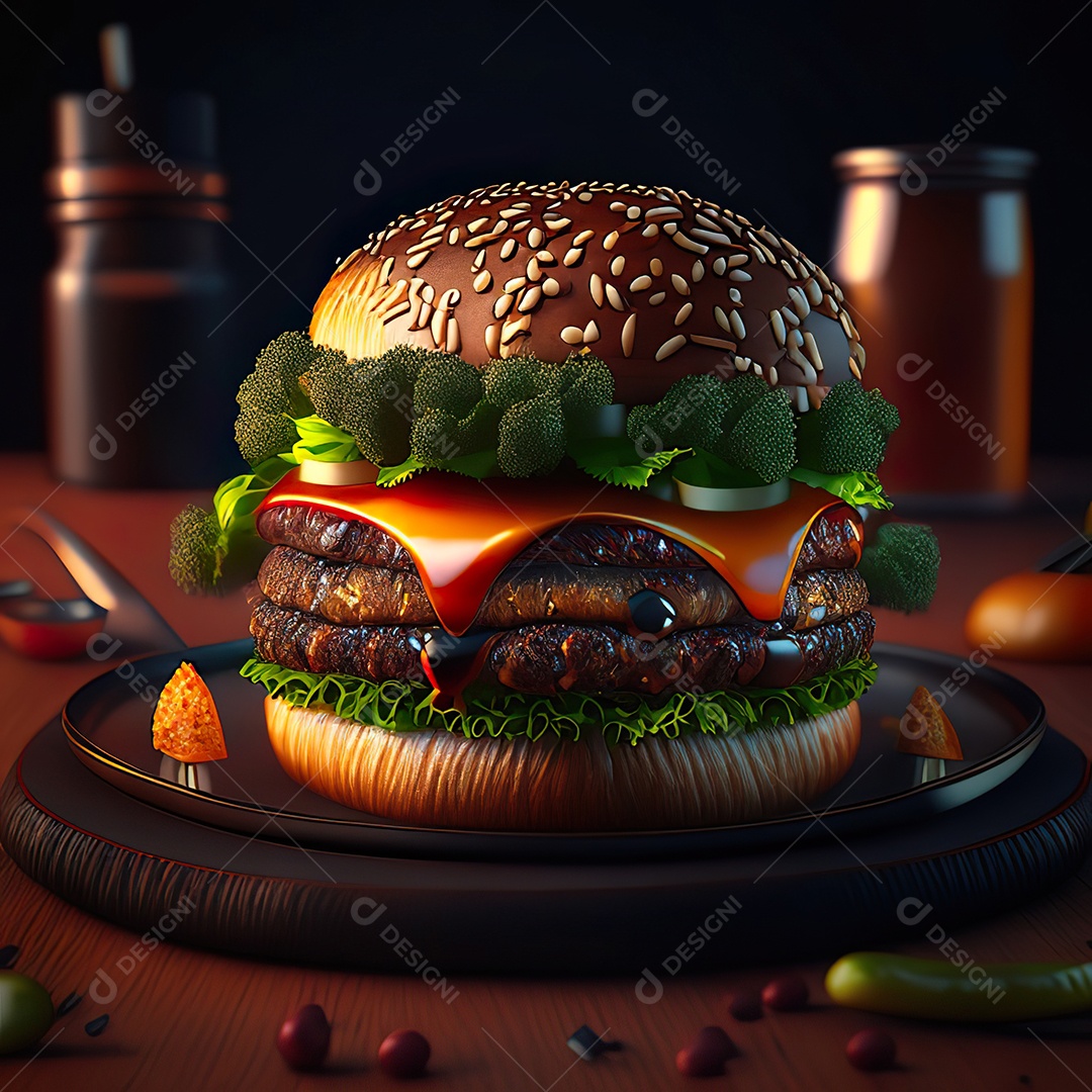 Imagem realista de hambúrguer