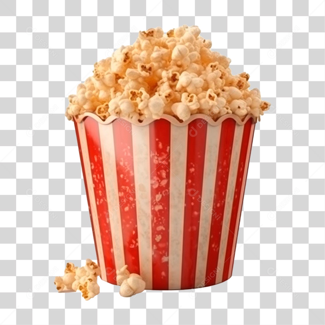 Balde de Pipoca PNG Transparente