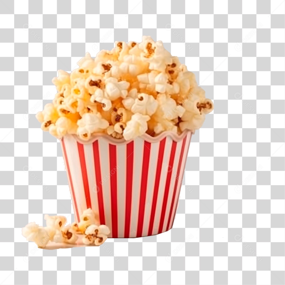 Balde de Pipoca PNG Transparente