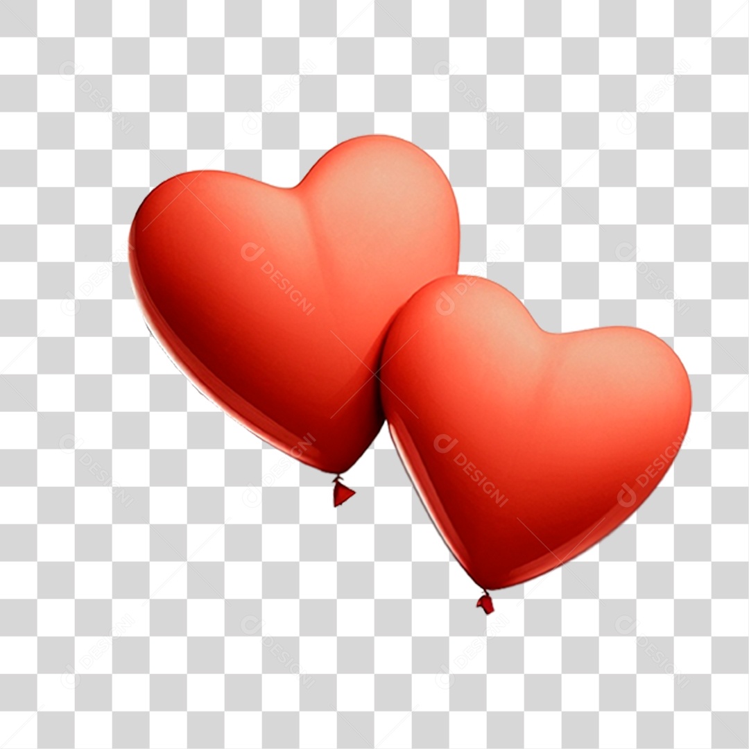 Balões em Formato de Coração PNG Transparente