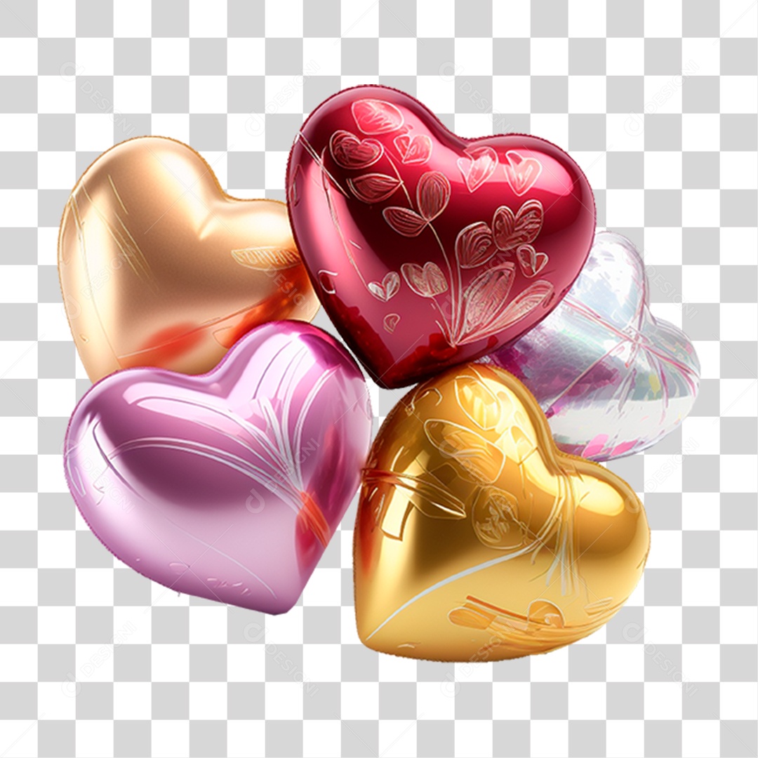 Hearts Balloons Colors Shapes Transparent PNG