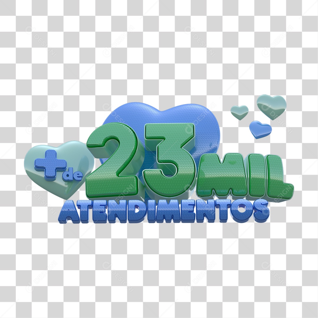 Selo 3D 23 Mil Atendimentos PNG Transparente