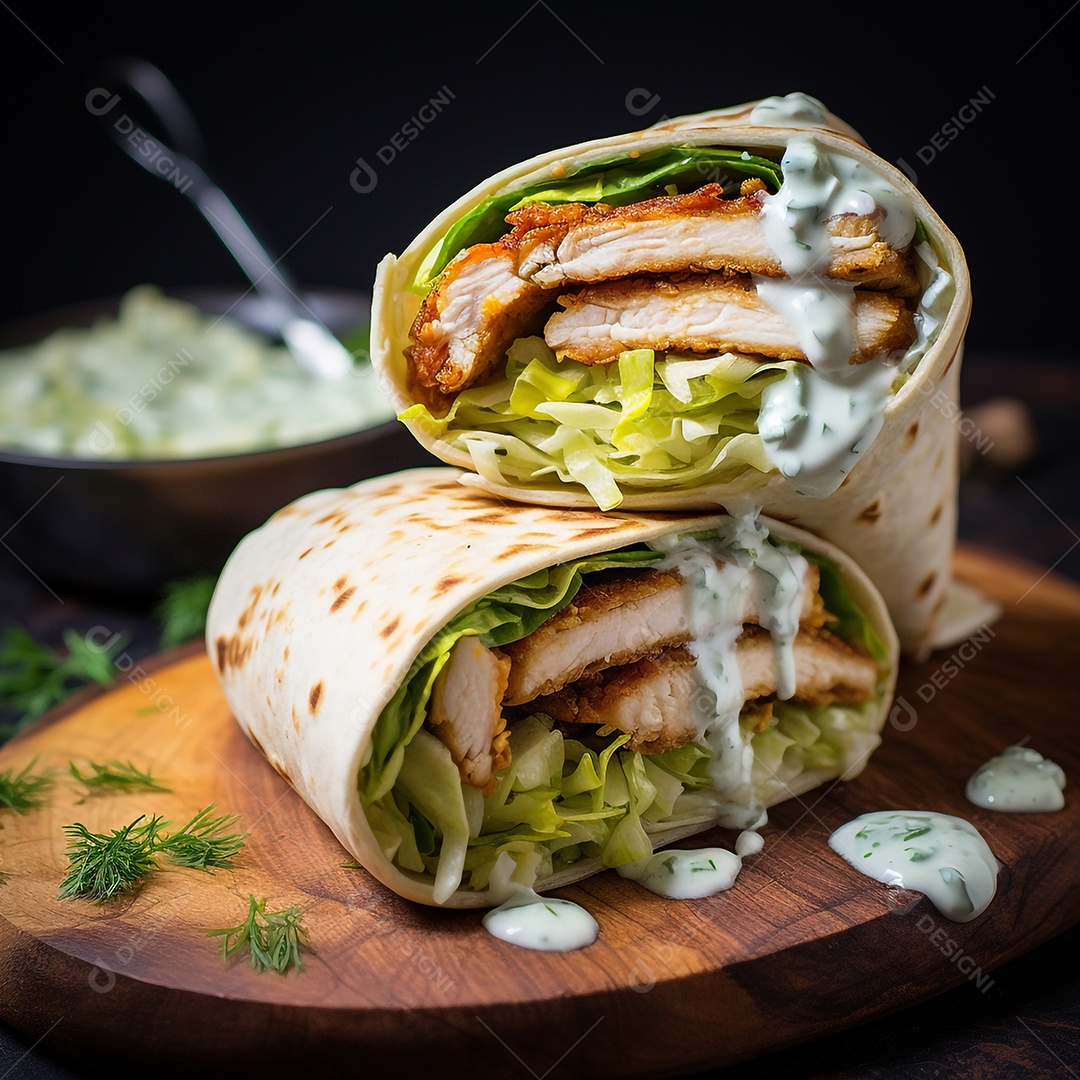 Wrap De Frango Com Molho Tzatziki