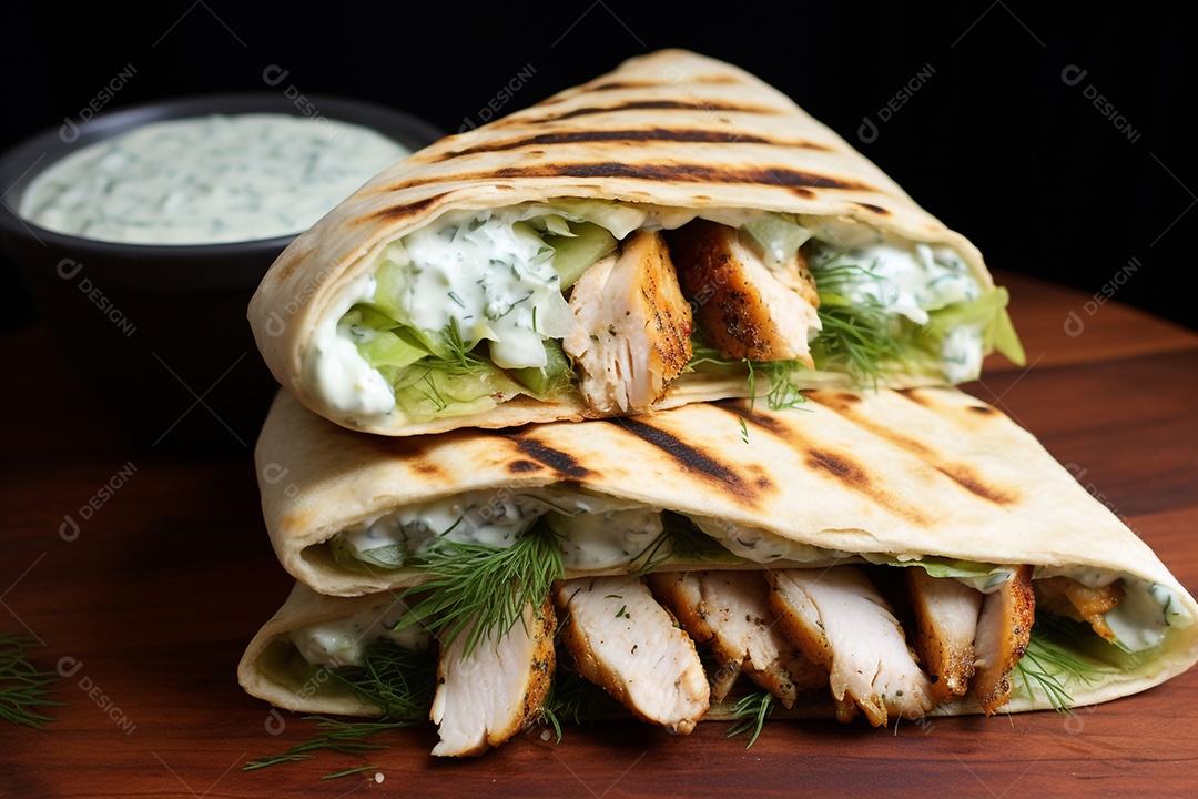 Wrap De Frango Com Molho Tzatziki