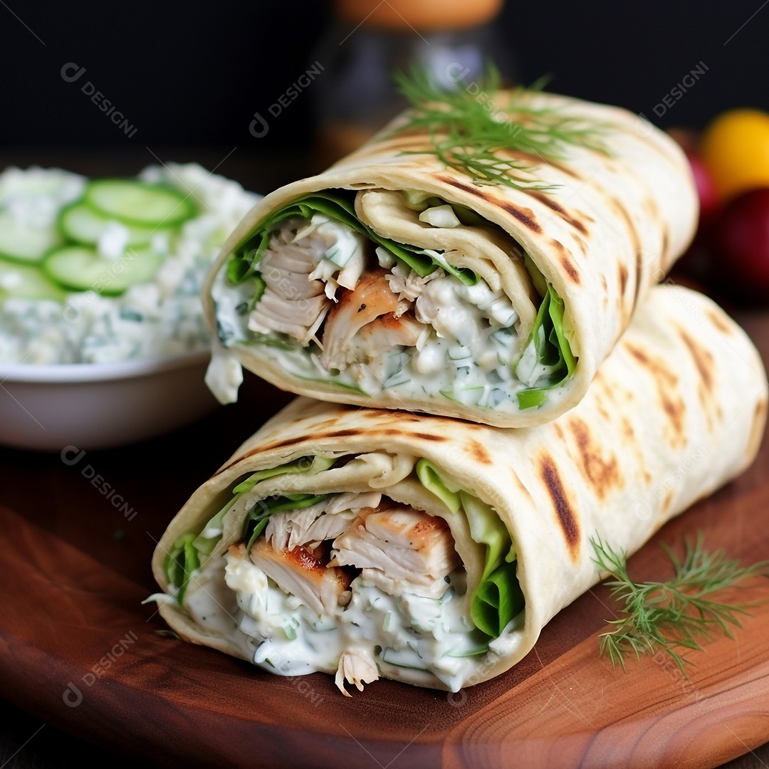 Wrap De Frango Com Molho Tzatziki
