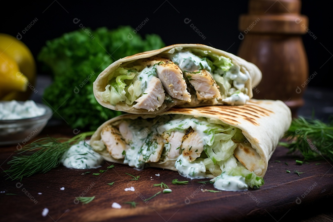 Wrap De Frango Com Molho Tzatziki