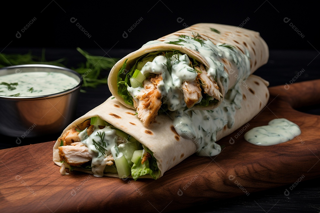 Wrap De Frango Com Molho Tzatziki