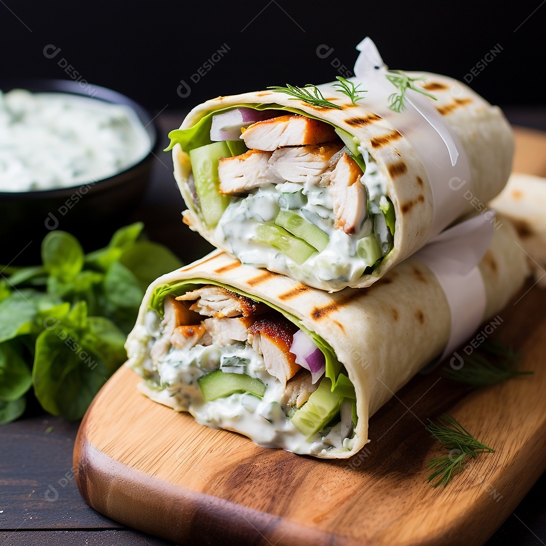 Wrap De Frango Com Molho Tzatziki