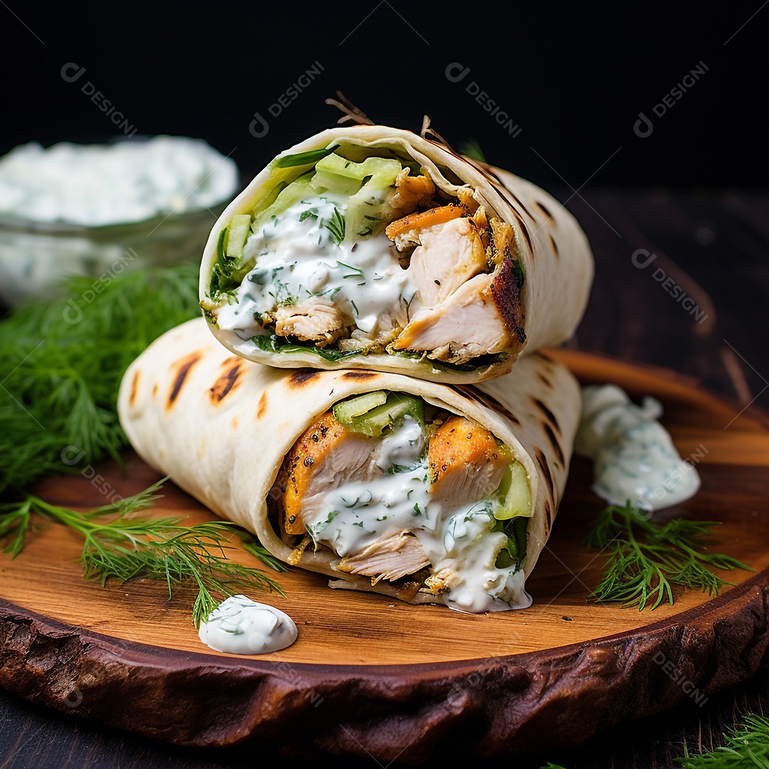 Wrap De Frango Com Molho Tzatziki