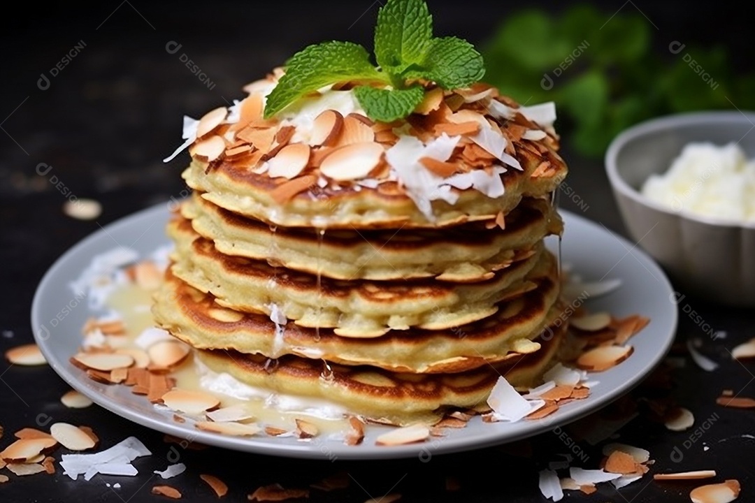 Receitas de panqueca com baixo teor de carboidratos e coco e amêndoa