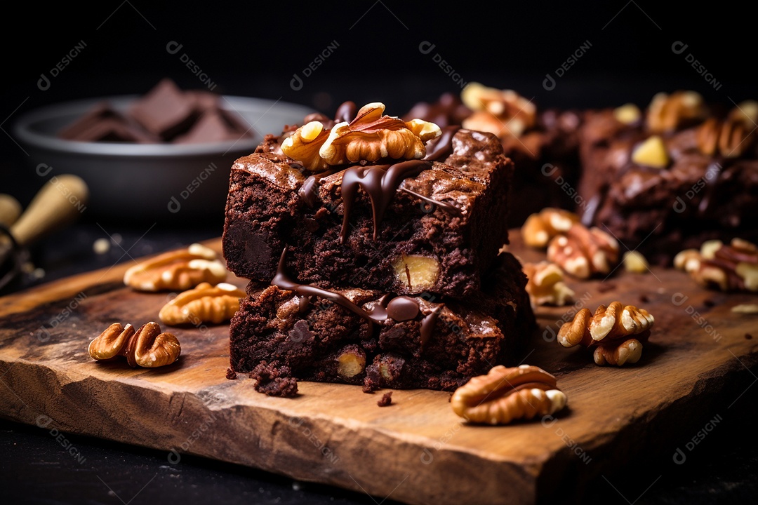 Brownie de chocolate amargo e nozes