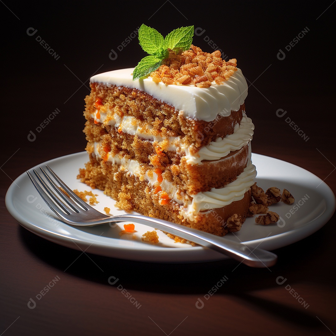 Delicioso bolo de cenoura com cobertura