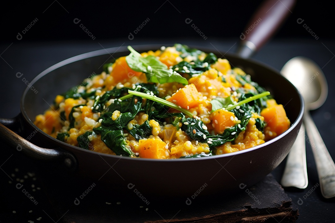 Risoto De Quinoa Com Abóbora E Espinafre