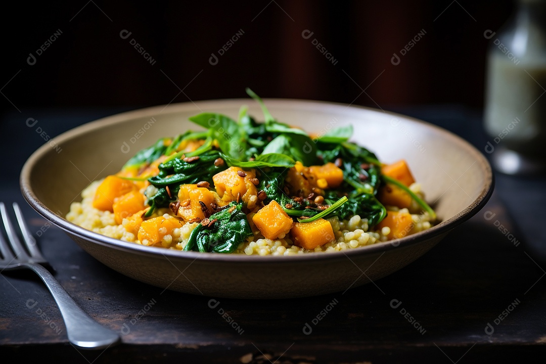 Risoto De Quinoa Com Abóbora E Espinafre