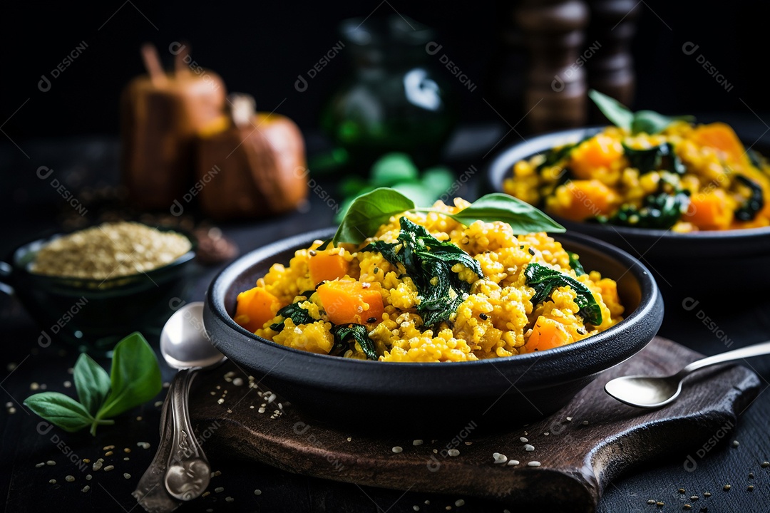 Risoto De Quinoa Com Abóbora E Espinafre