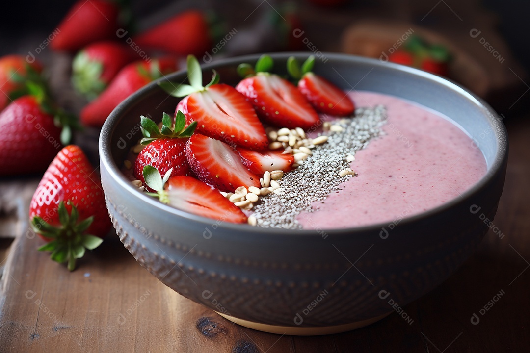 Tigela de Smoothie de Morango e Chia
