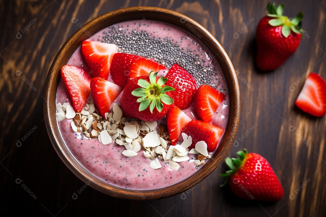 Tigela de Smoothie de Morango e Chia