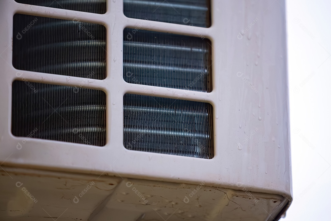 Radiador da unidade condensadora de ar condicionado com foco seletivo