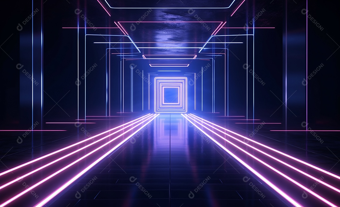 Cenário futurístico neon