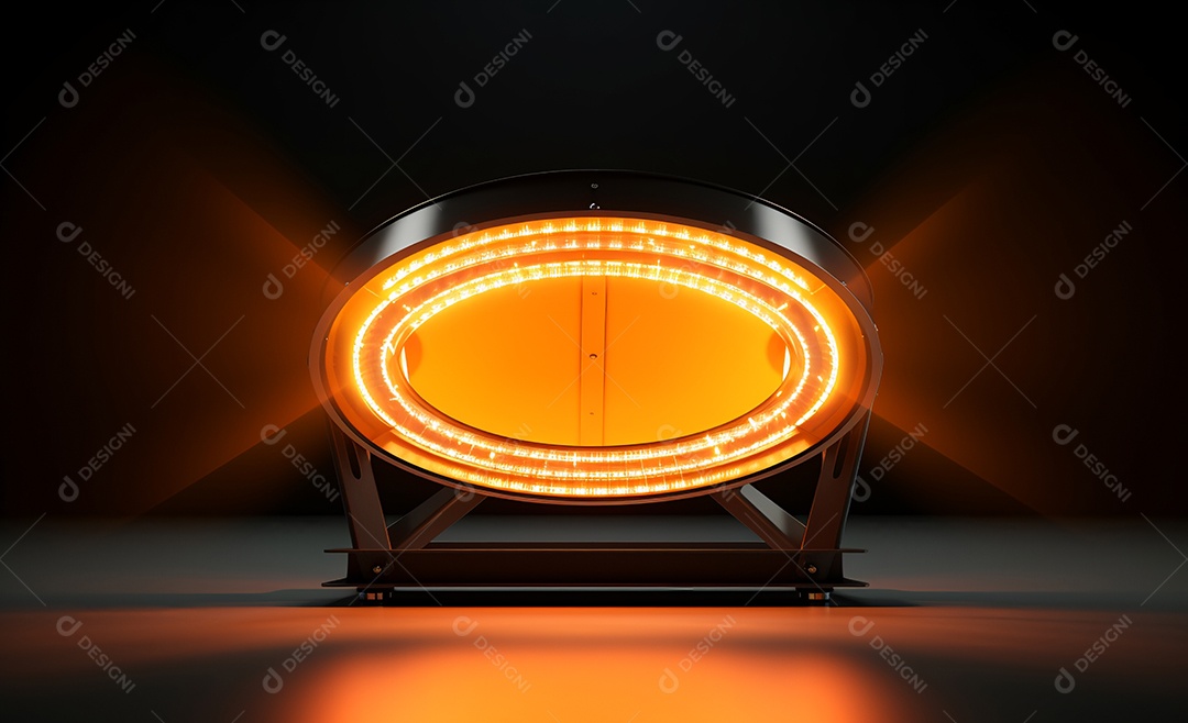 Detalhes do refletor com luz amarela