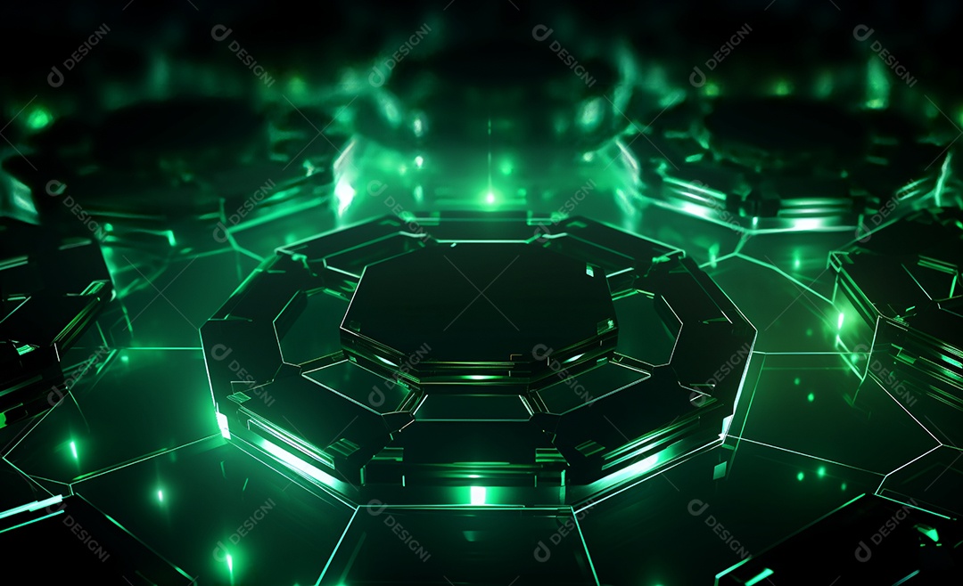 Cenário futurístico colorido neon