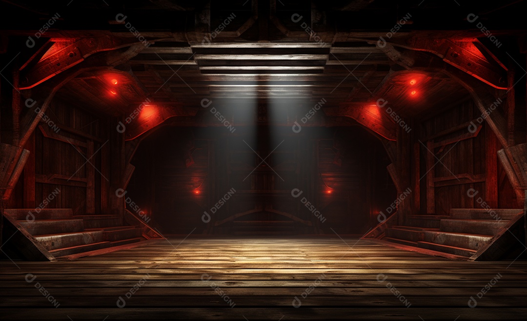 Cenário para evento fundo de madeira