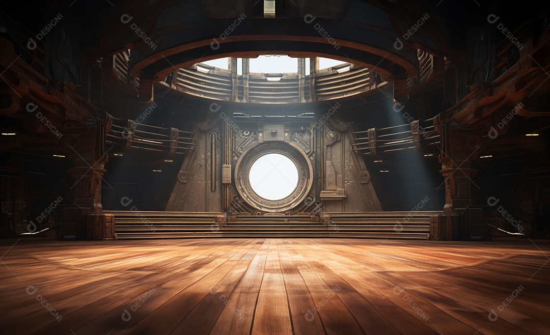 Cenário para evento fundo de madeira