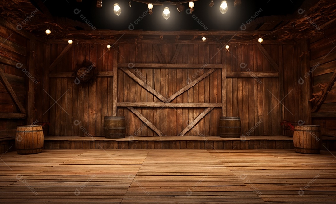 Cenário para evento fundo de madeira