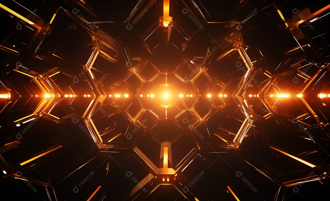 Cenário para evento com iluminação