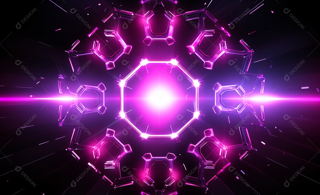 Cenário para evento com iluminação