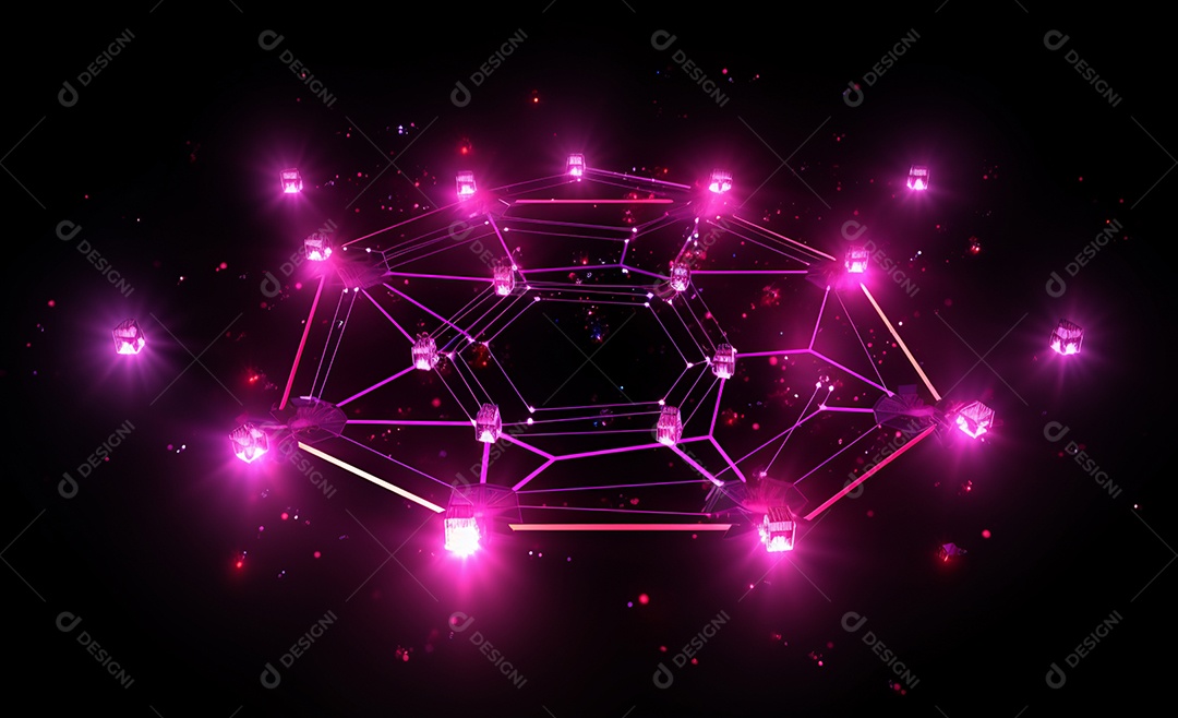 Cenário para evento com iluminação