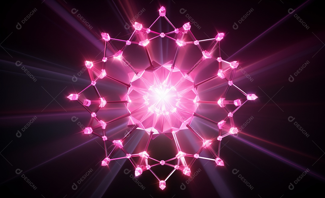 Cenário para evento com iluminação