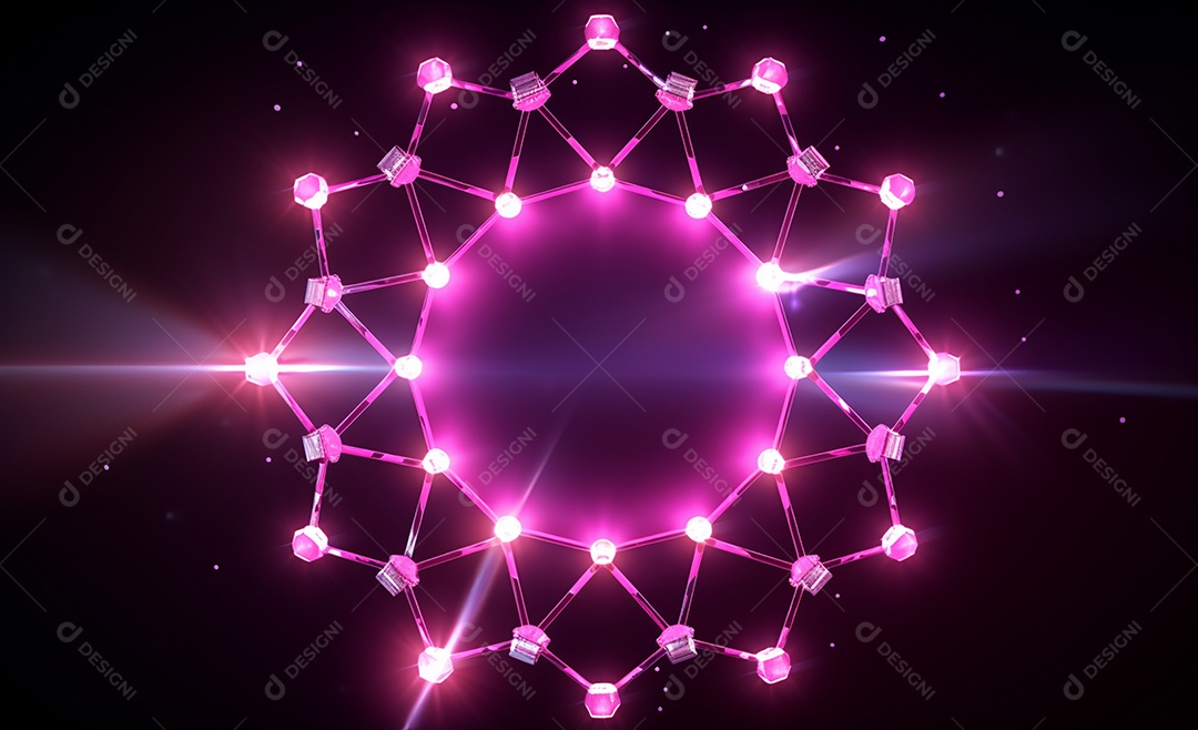 Cenário para evento com iluminação