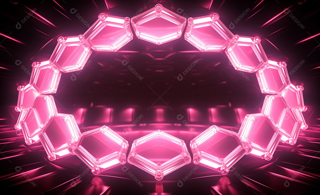 Cenário para evento com iluminação