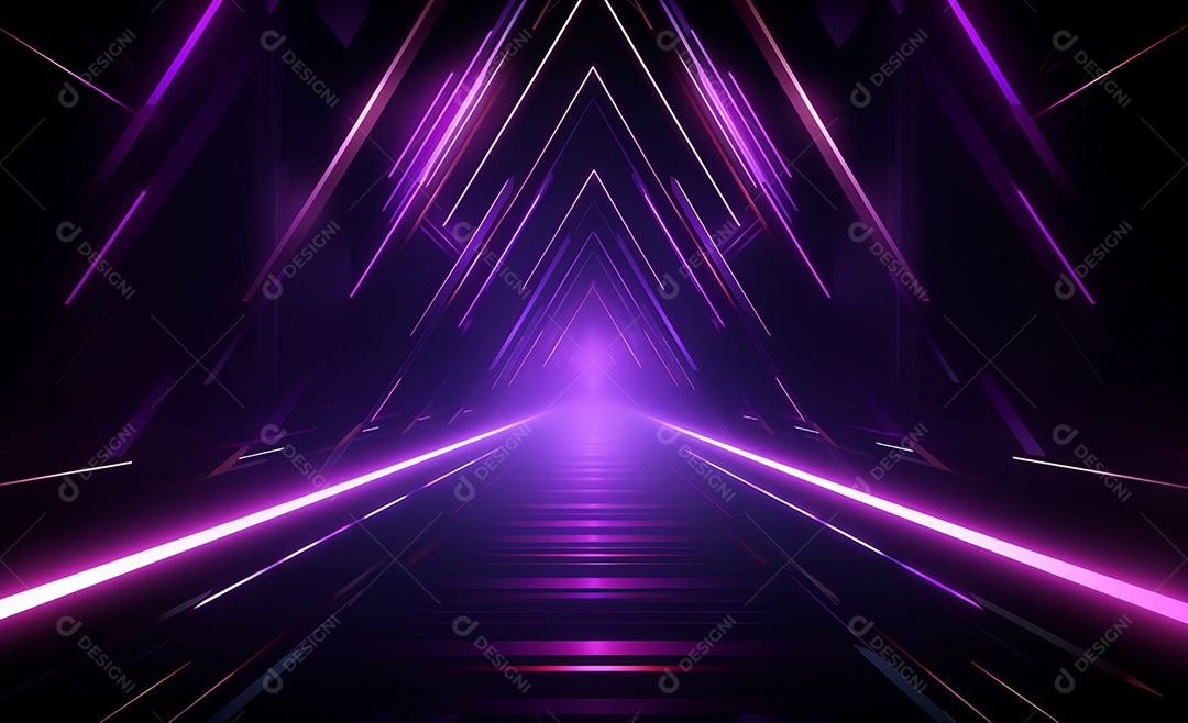 Cenário para evento com iluminação