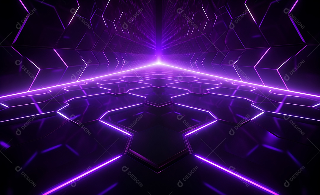 Cenário para evento com iluminação