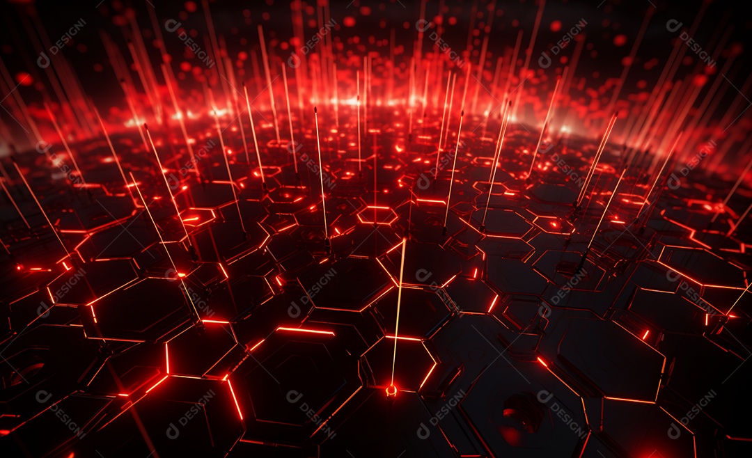 Cenário para evento com iluminação